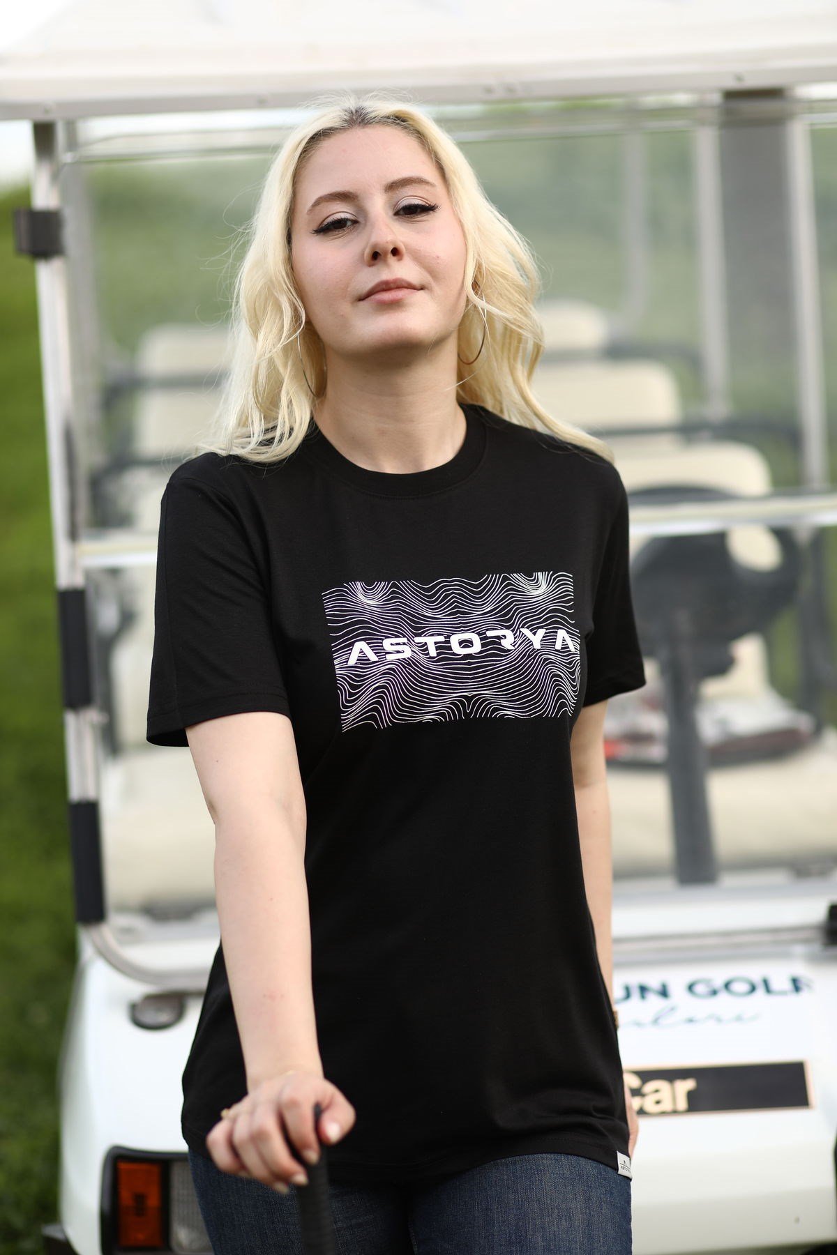 Dalga Baskılı Astorya Tişört Siyah