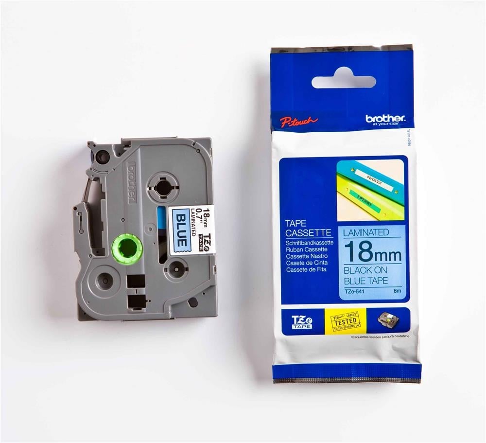 BROTHER TZE-541 TAPE 18mm SİYAH ÜZERİNE MAVİ