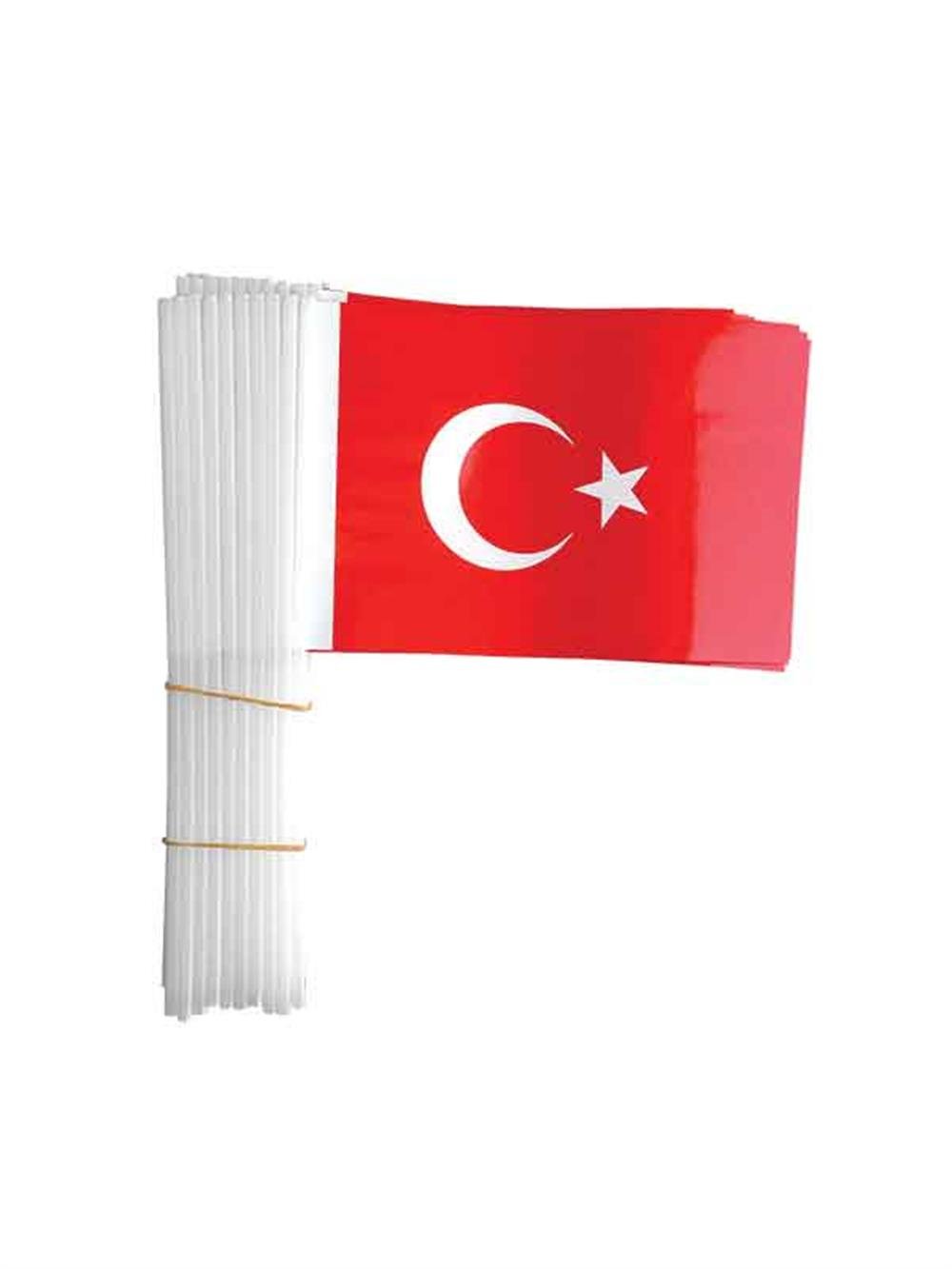BUKET BAYRAK TÜRK BAYRAĞI SOPALI 100'LÜ BKT-301