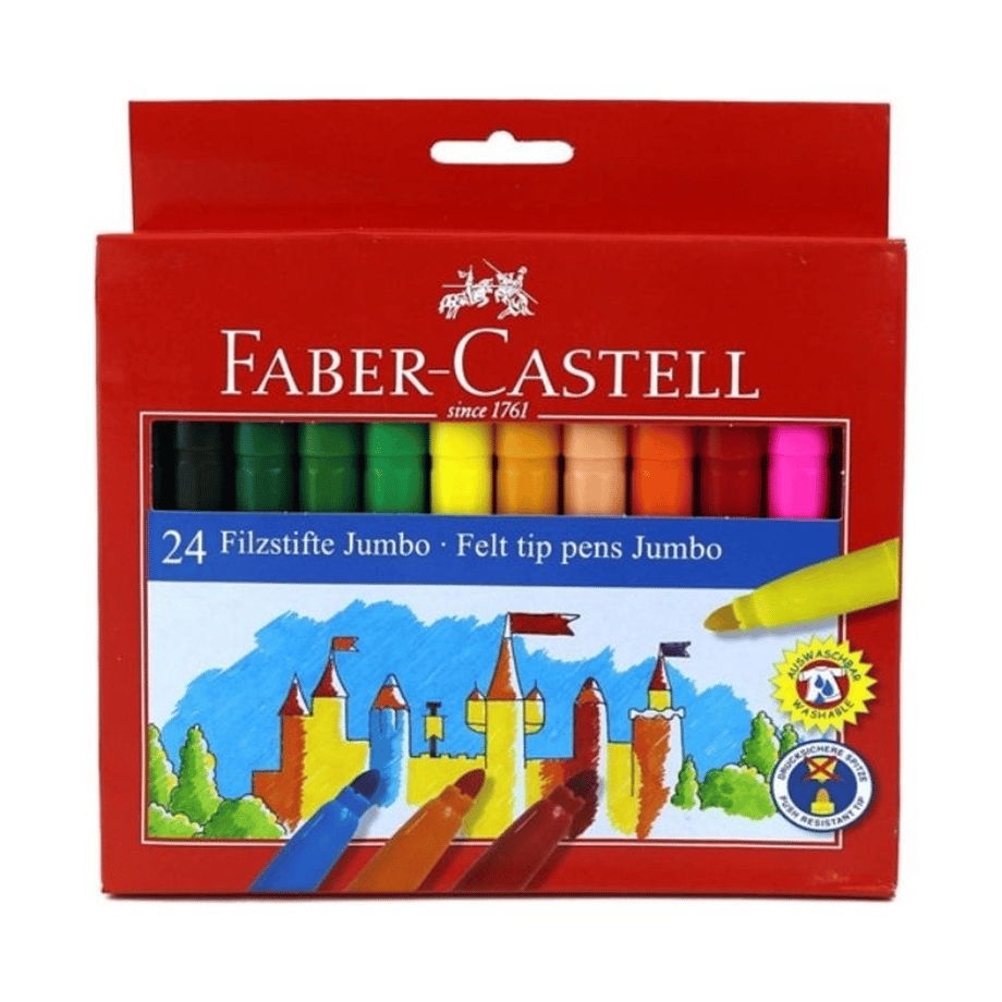 FABER CASTELL KEÇELİ KALEM JUMBO 24'LÜ