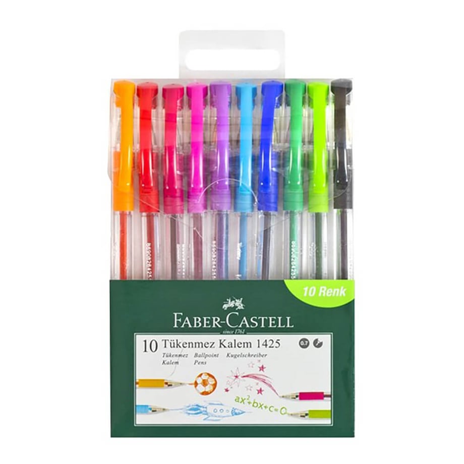 FABER CASTELL TÜKENMEZ KALEM 1425 10 LU POŞET 10 RENK