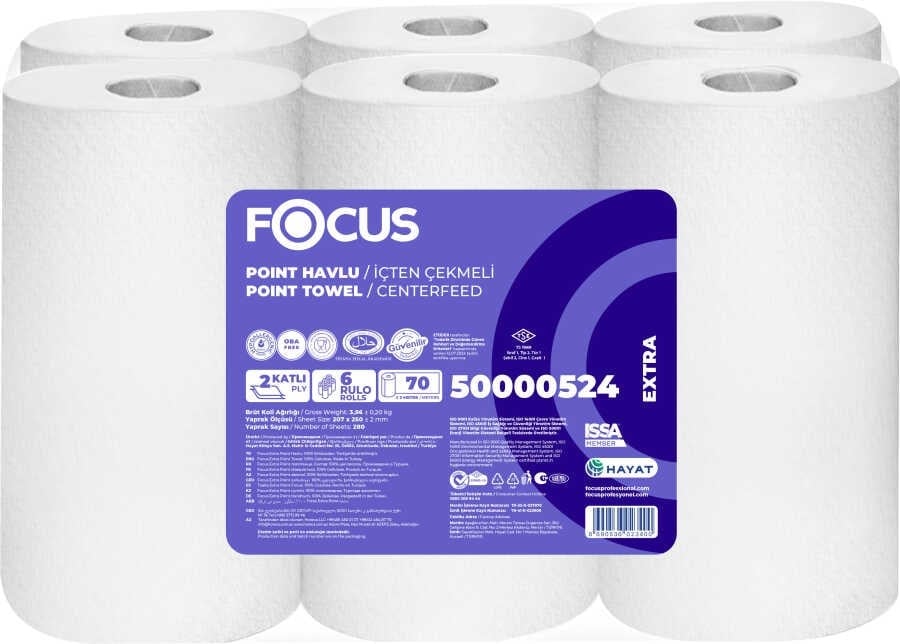 FOCUS EXTRA POİNT İZLİ İÇTEN ÇEKMELİ HAVLU 6 LI PAKET 21 CM 70 MT
