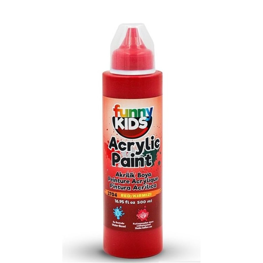FUNNY KIDS AKRİLİK BOYA 500 CC KIRMIZI
