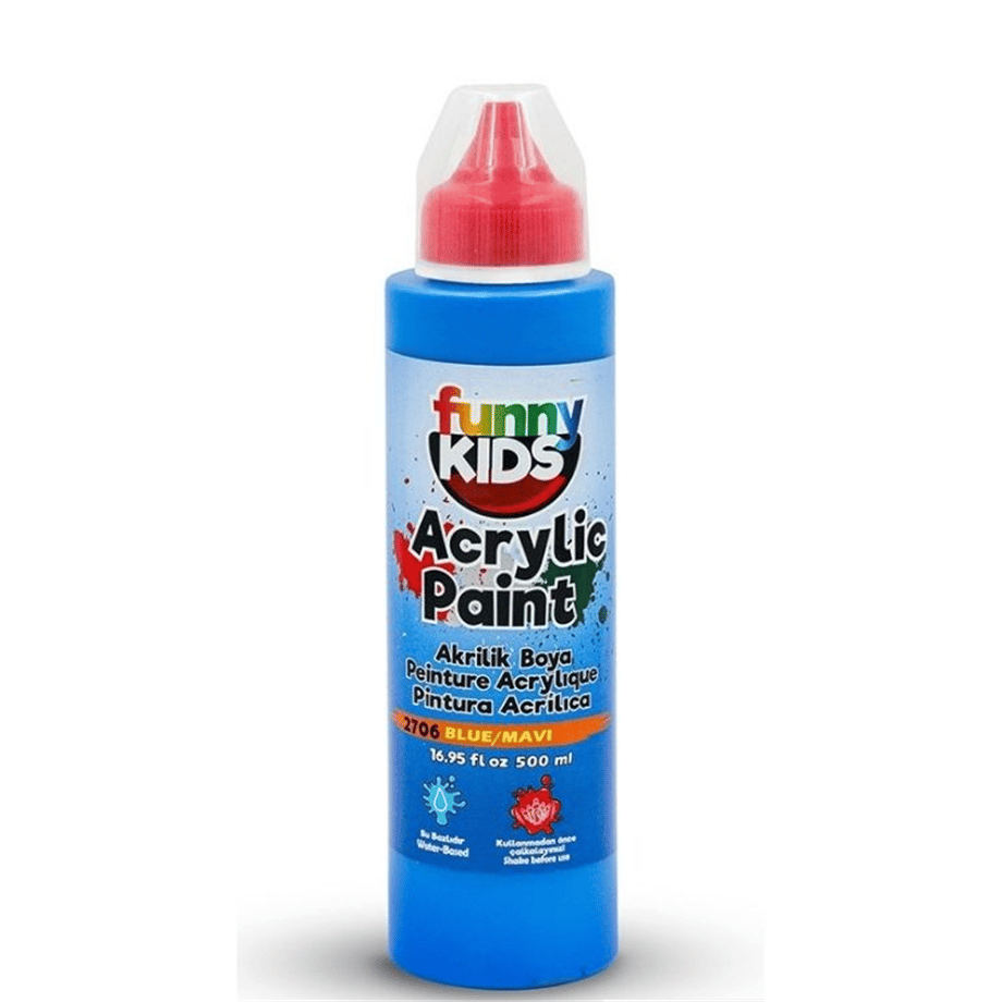 FUNNY KIDS AKRİLİK BOYA 500 CC MAVİ