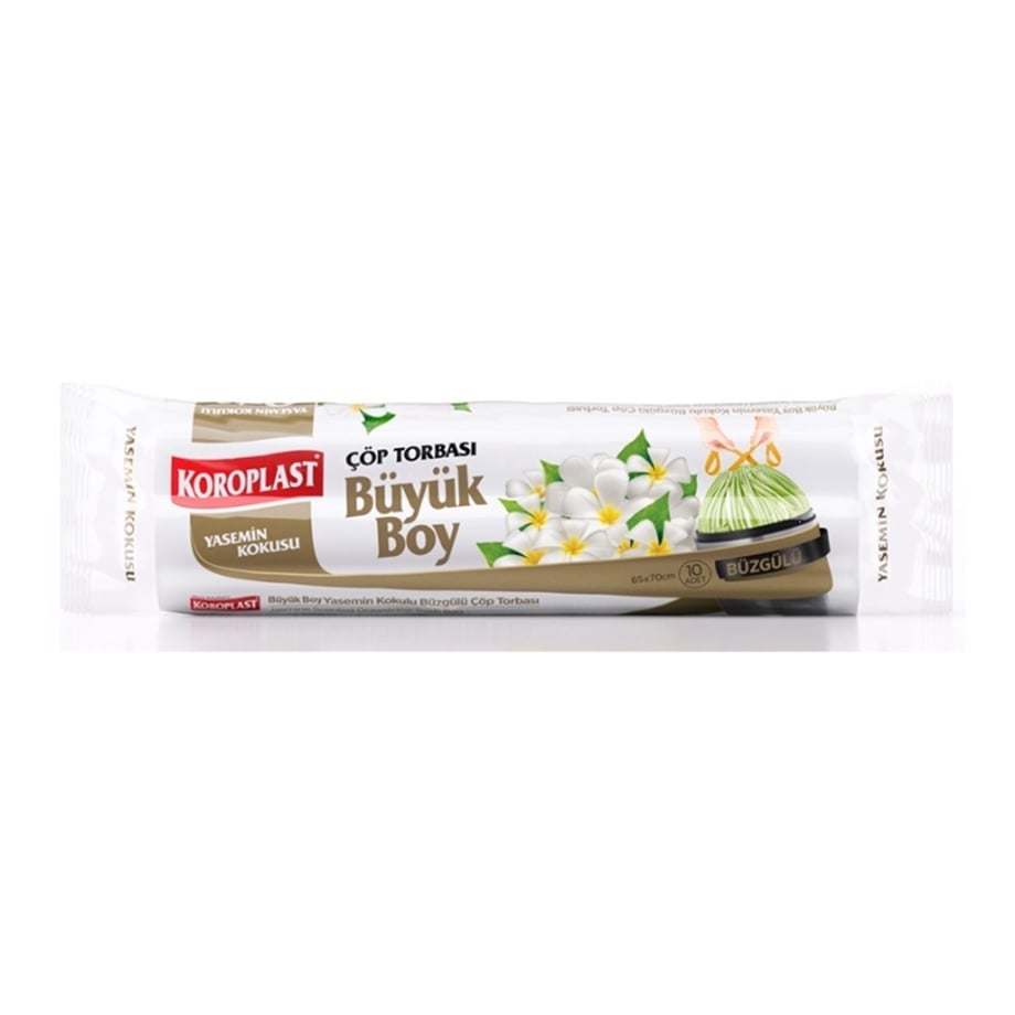 KOROPLAST ÇÖP TORBASI BÜYÜK 65x70 BÜZGÜLÜ YASEMİN KOKULU 10 LU ST01600163