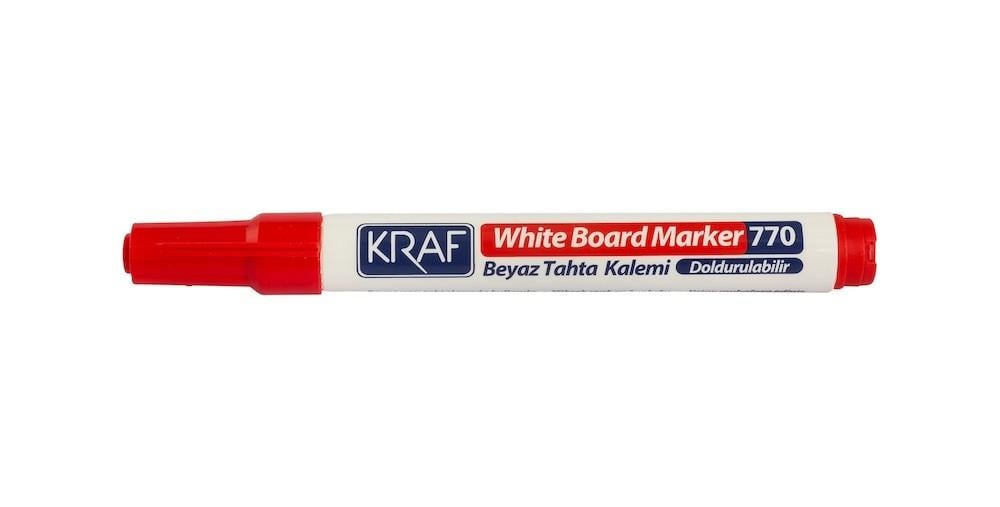 KRAF 770 BEYAZ TAHTA KALEMİ DOLDURULABİLİR KIRMIZI