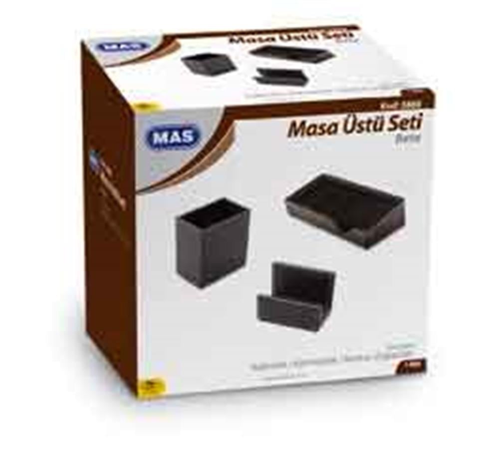 MAS 3866 DERİ MASA ÜSTÜ SET BETA SİYAH
