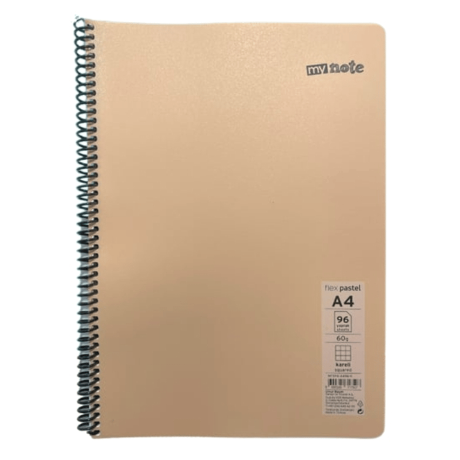MYNOTE FLEX PASTEL TELLİ DEFTER A4 96 YP KARELİ