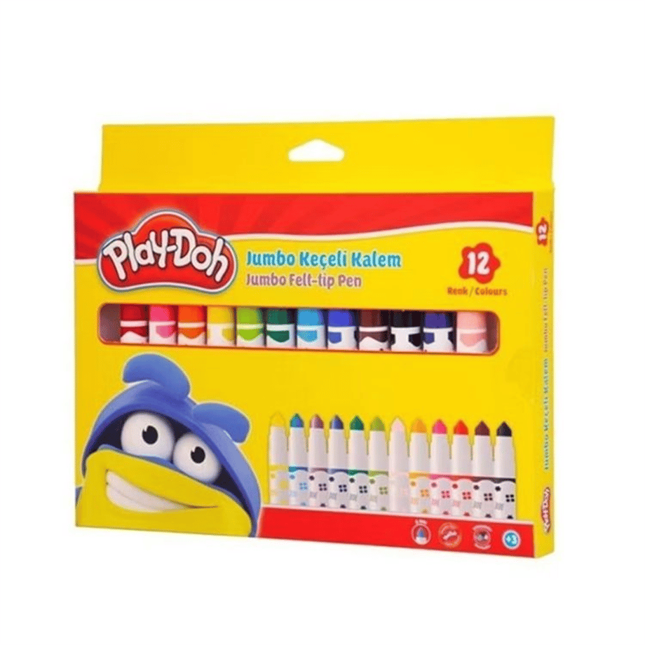 PLAY-DOH JUMBO KEÇELİ KALEM 12 Lİ PALY-KE010