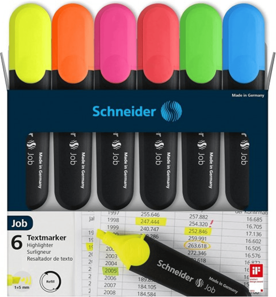 SCHNEIDER JOB 150 FOSFORLU KALEM 6 LI BLİSTER