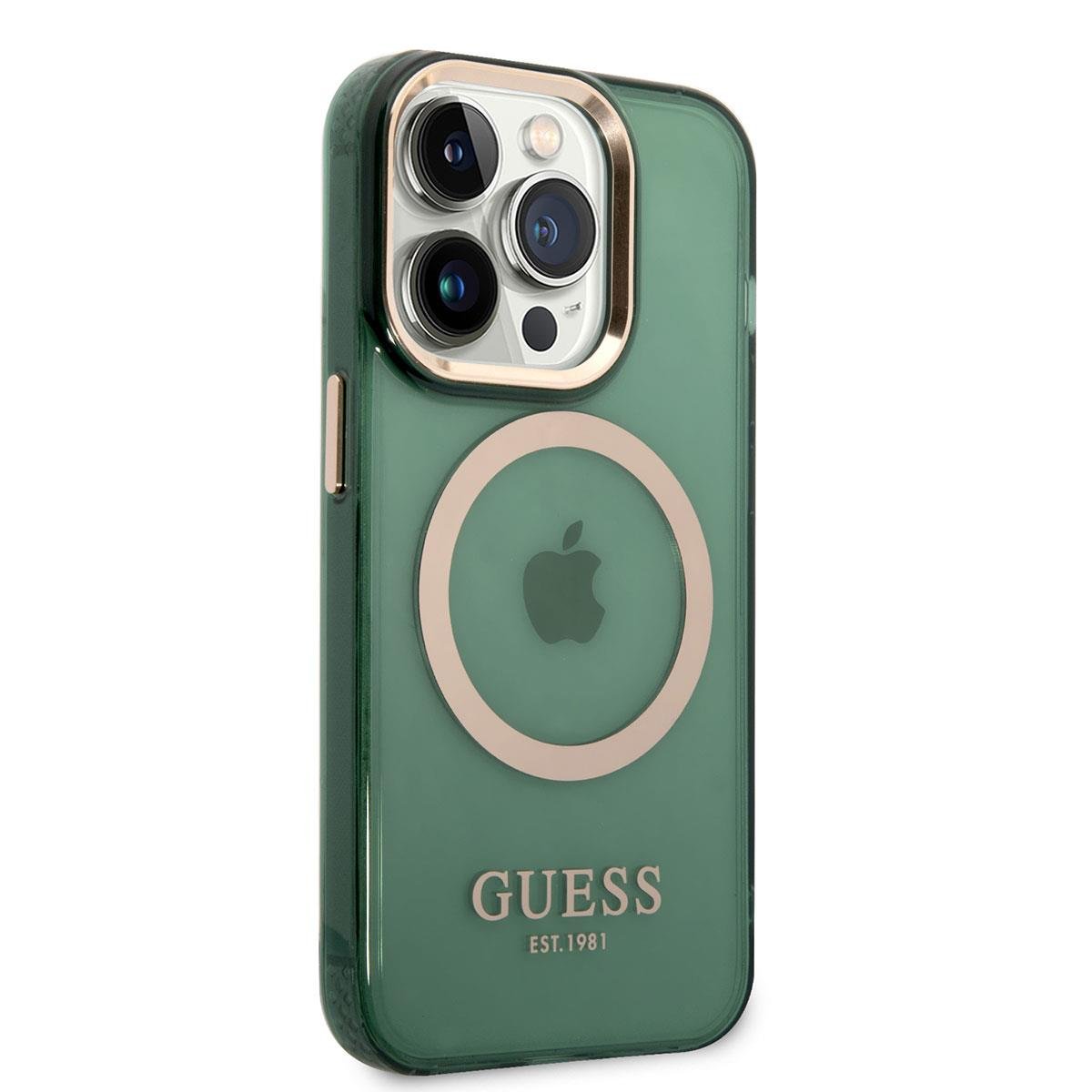 Apple iPhone 14 Pro Max Kılıf GUESS M-safe Şarj Özellikli Airbagli Dizayn Kapak