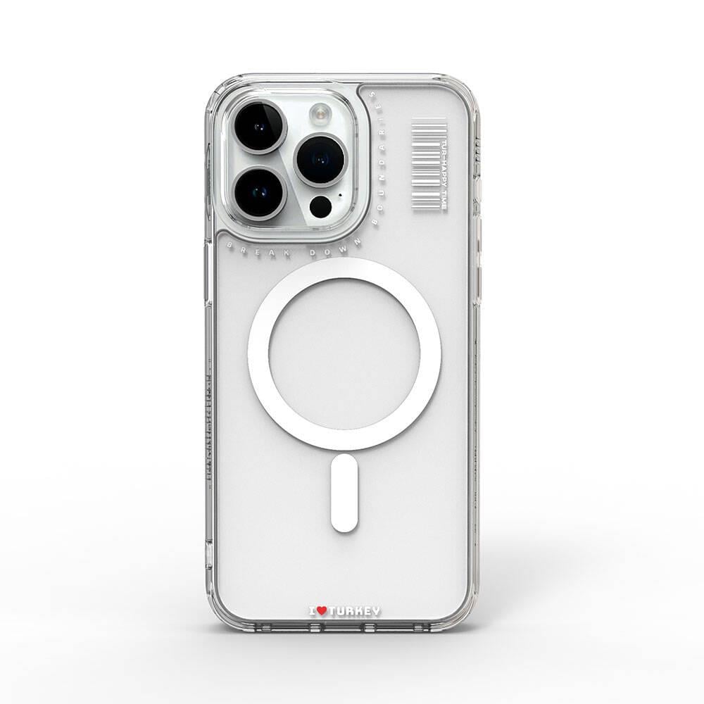 Apple iPhone 15 Pro Max Kılıf M-safe Şarj Özellikli Şeffaf Transparan Wiwu Turkey D Serisi Kapak