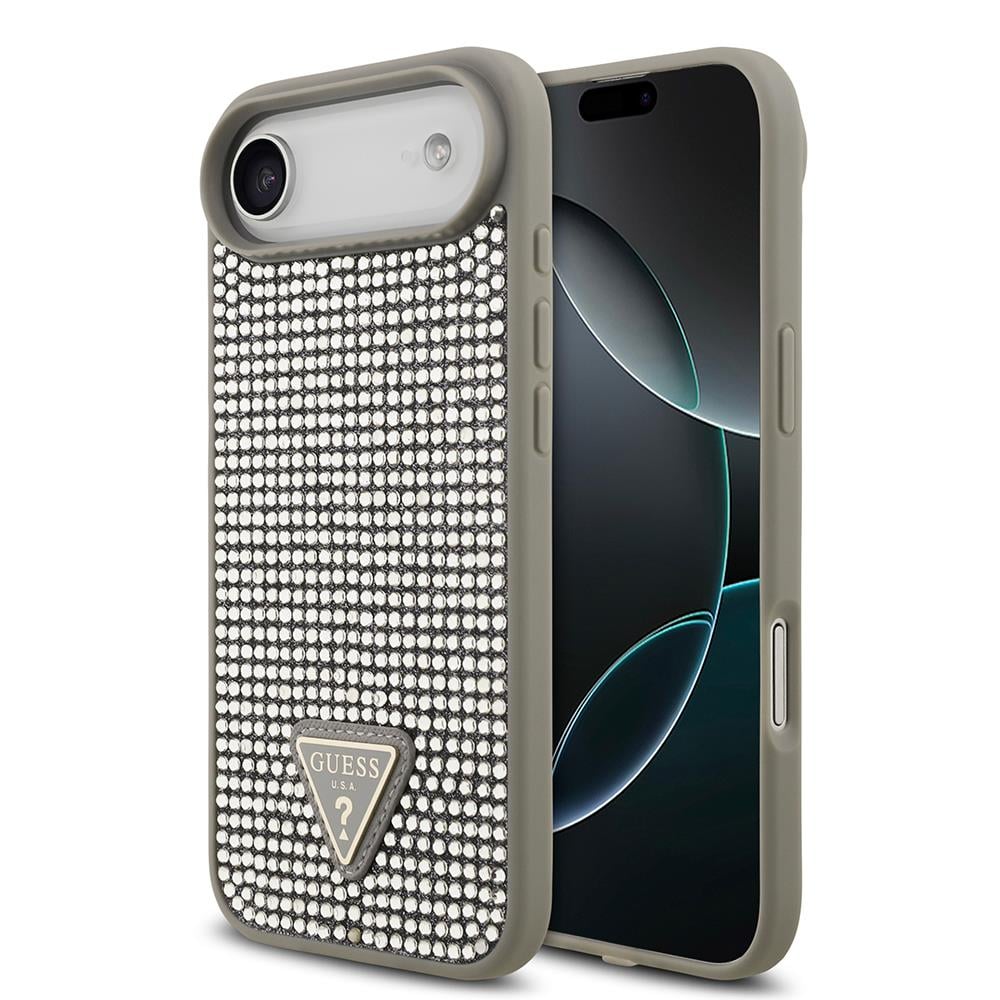 Apple iPhone 17 Air Kılıf Guess Orjinal Lisanslı Taşlı Arka Yüzey Üçgen Logolu Kapak