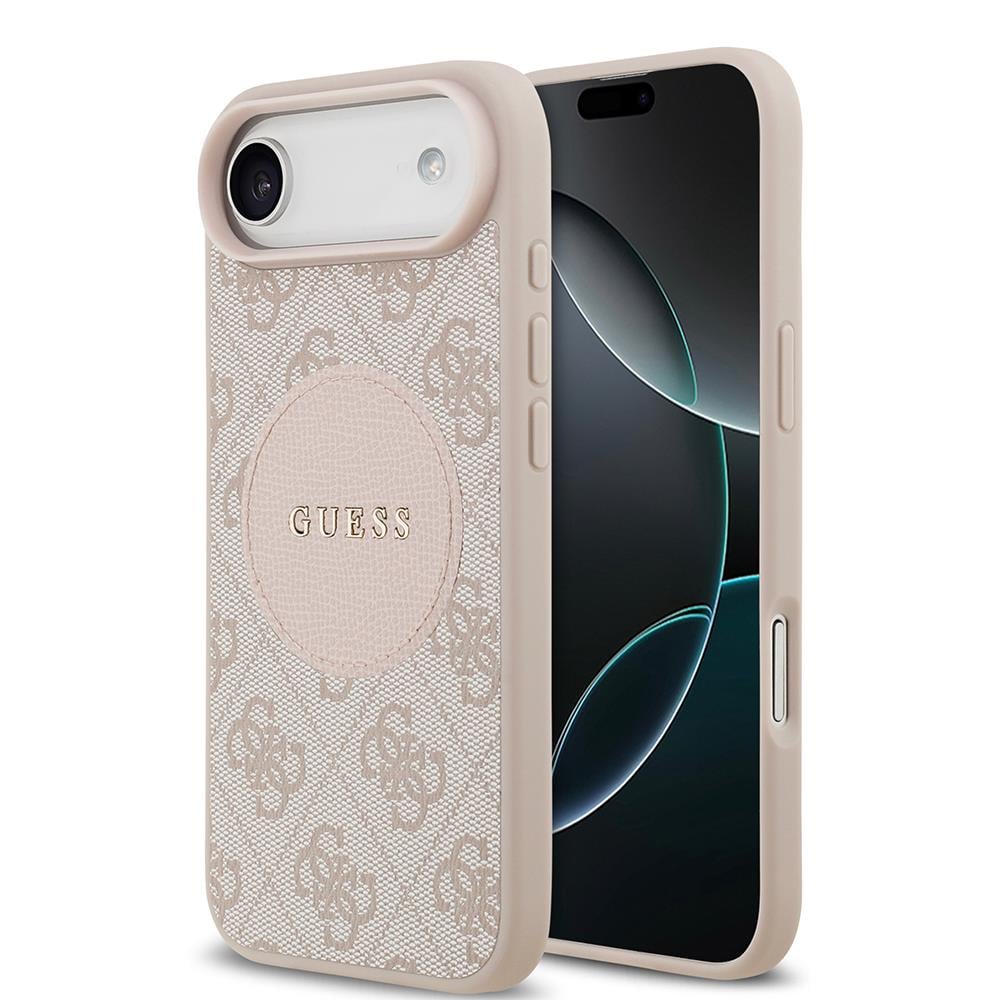 Apple iPhone 17 Air Kılıf Guess Orjinal Lisanslı M-safe Şarj Özellikli Yazı Logolu Circle Classic Kapak