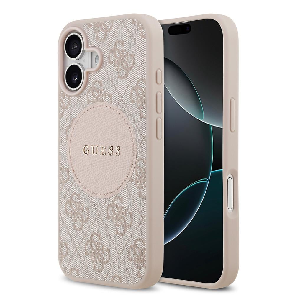 Apple iPhone 17 Kılıf Guess Orjinal Lisanslı M-safe Şarj Özellikli Yazı Logolu Circle Classic Kapak