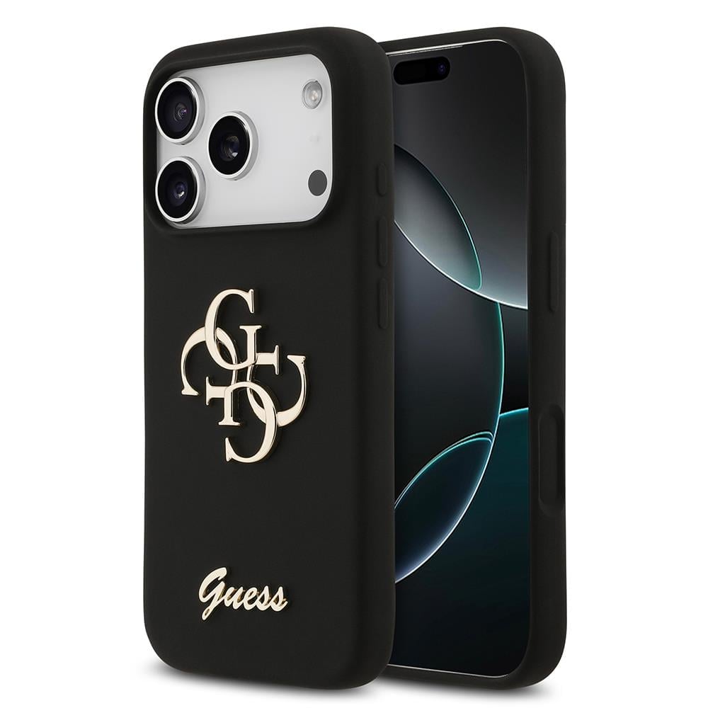 Apple iPhone 17 Pro Kılıf Guess Orjinal Lisanslı Grained Yazı Logolu Kapak
