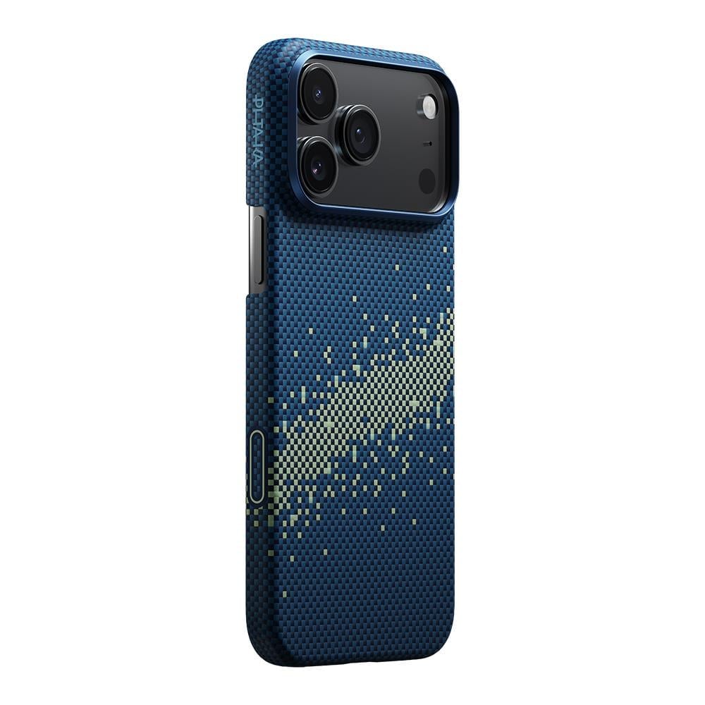 Apple iPhone 17 Pro Kılıf M-safe Şarj Özellikli Lumintex Fosforlu Pitaka Tactile Woven Starpeak Serisi Milky Way Galaxy Kapak
