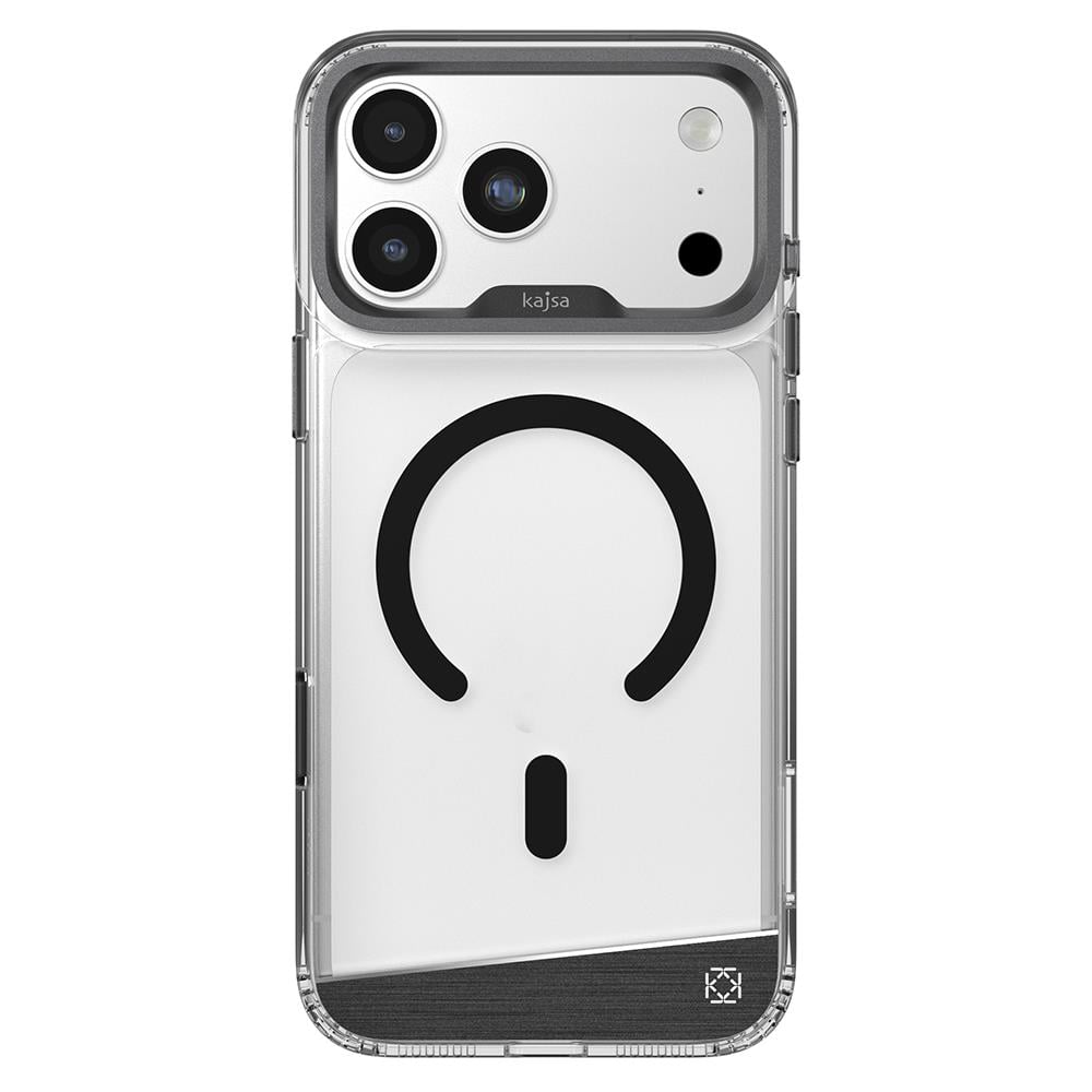Apple iPhone 17 Pro Kılıf M-safe Şarj Özellikli Airbag Tasarımlı O-Ring Şeffaf Kajsa Trans Alüminyum Shield Serisi Kapak