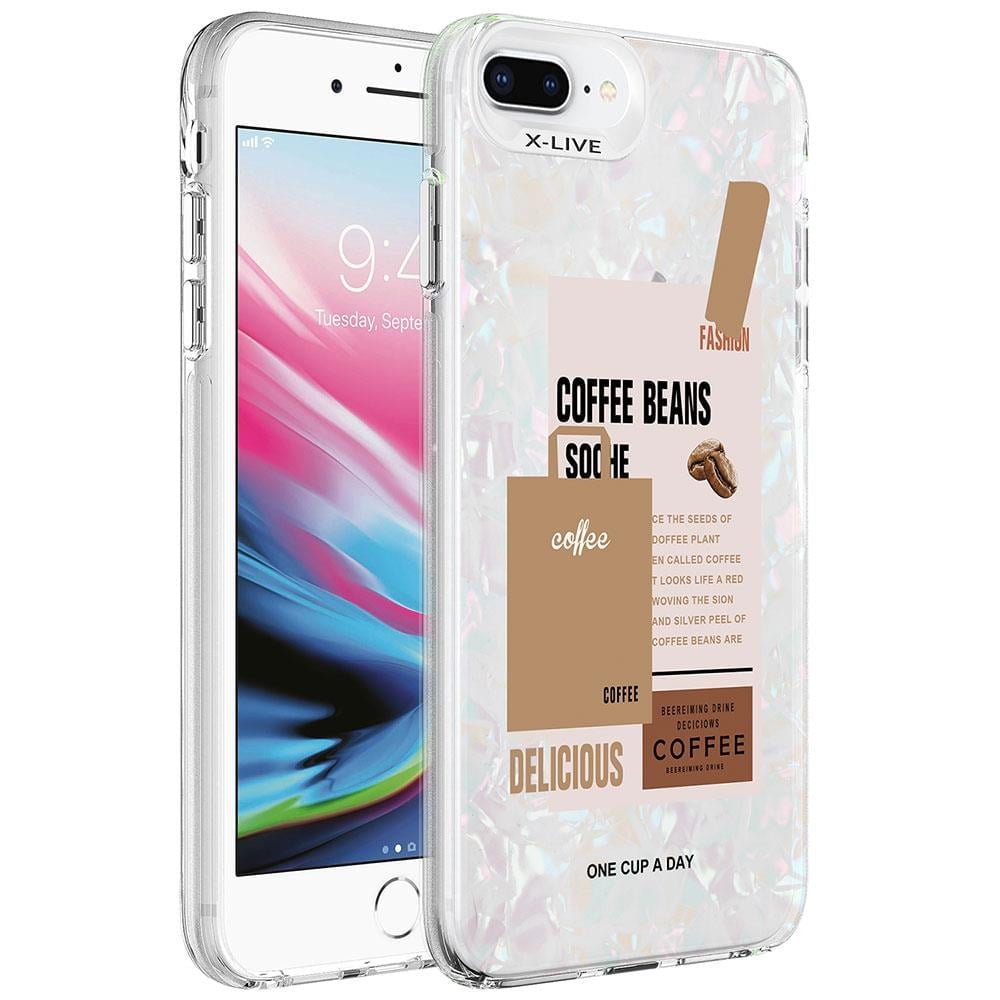 Apple iPhone 8 Plus Kılıf Mermer Desenli Zore Marbello Kapak