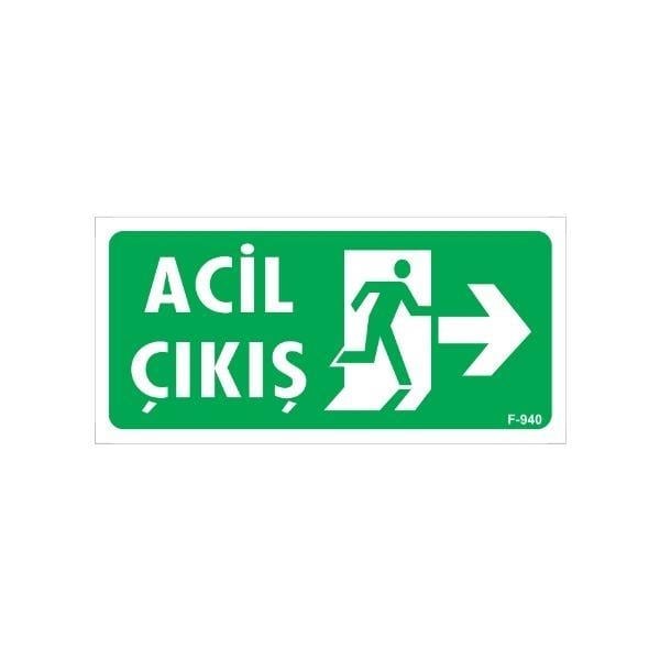 Acil Çıkış Uyarı Levhası Sağ OkİSG-F940-1225FSAcil Çıkış Uyarı Levhası Sağ Ok