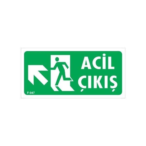 Acil Çıkış Uyarı Levhası Sol Yukarı OkİSG-F947-1225FSAcil Çıkış Uyarı Levhası Sol Yukarı Ok