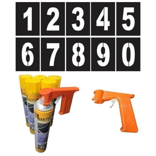 Otopark Numaralandırma Şablonu ve Sprey Boya SetiSBL-07-001572Rakam Boyama Şablonu ve 750 ml. Sprey Boya Seti