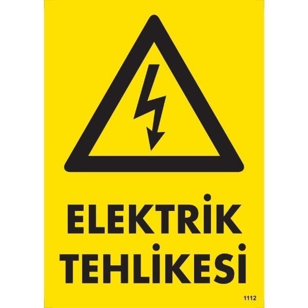 Elektrik Tehlikesi Uyarı LevhasıİSG-1112Elektrik Tehlikesi Uyarı Levhası