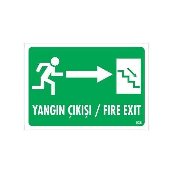 Yangın Çıkışı Uyarı Levhası  Sağ OkİSG-F938-1225FSYangın Çıkışı Uyarı Levhası Sağ Ok