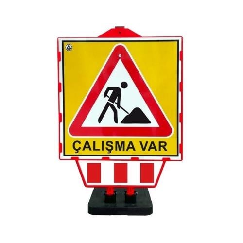 Dikkat Çalışma Var Plastik Katlanır Uyarı Levhalı Bariyer
