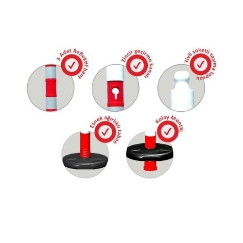 Dubalı Kırmızı Uyarı Dikmesi 110x8 cm