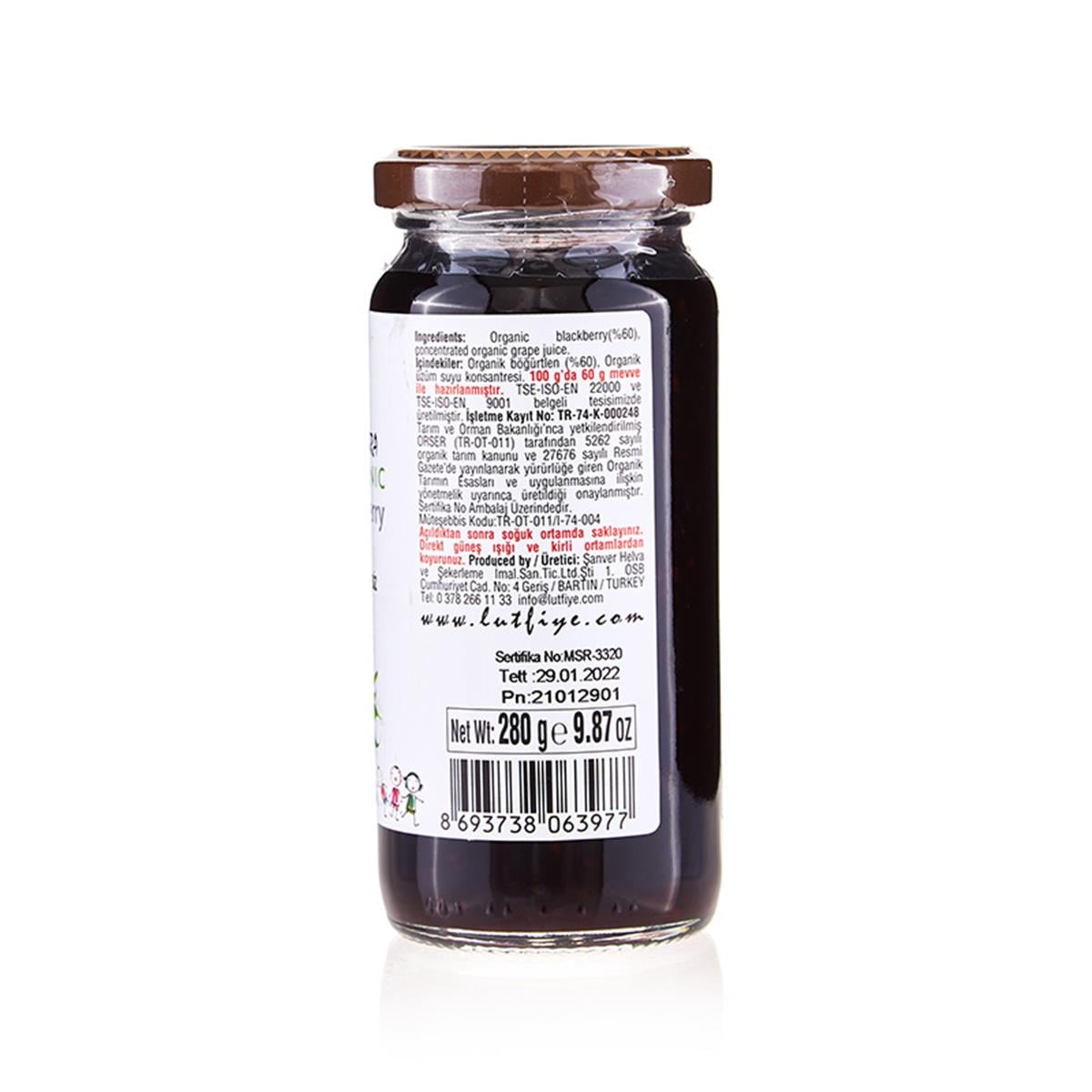 Lutfiye Organik Böğürtlen Reçeli 280 gr