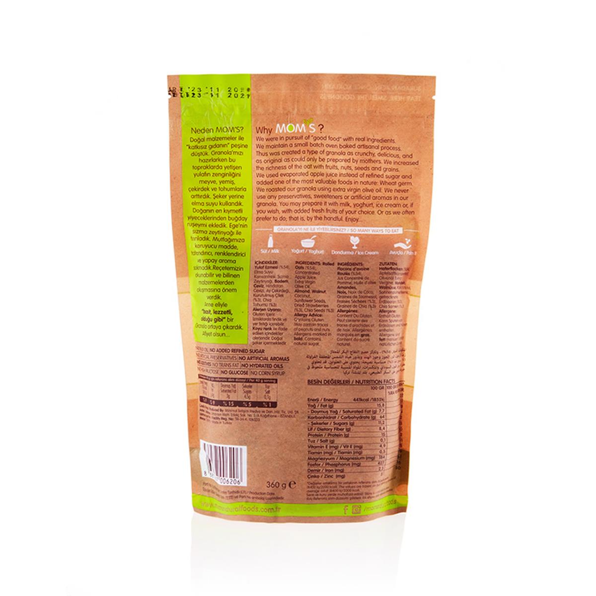 Moms Çilek & Chia Granola 360 gr