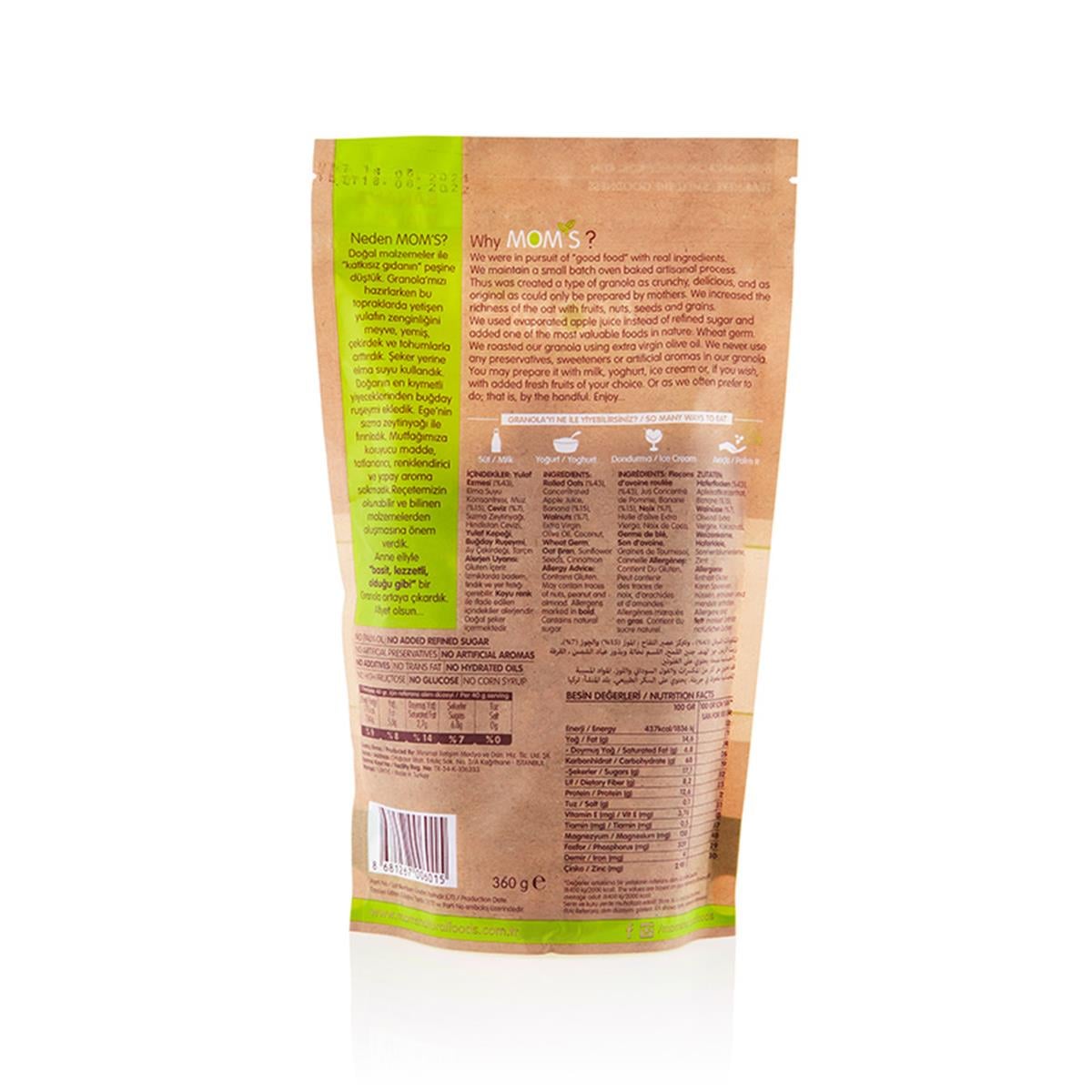Moms Muz & Ceviz Granola 360 gr