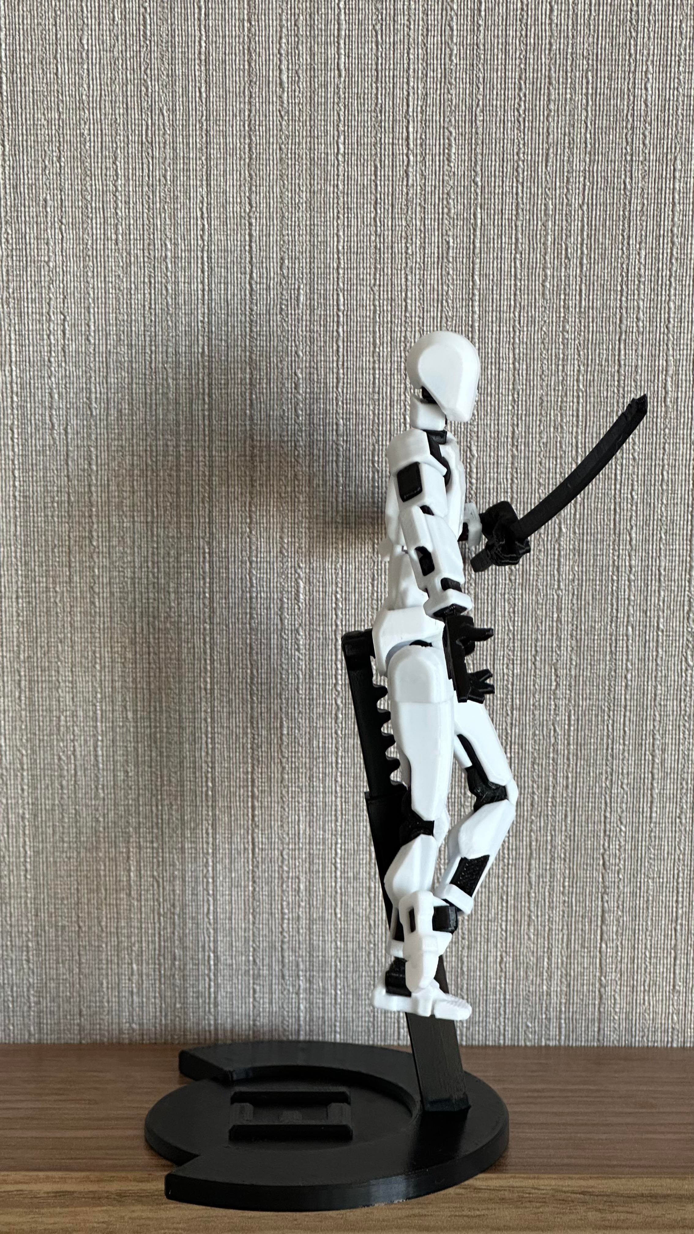 置物 Lucky 13 Aksiyon Figürü Robot Oyuncak 13cm Beyaz Siyah ve Stand
