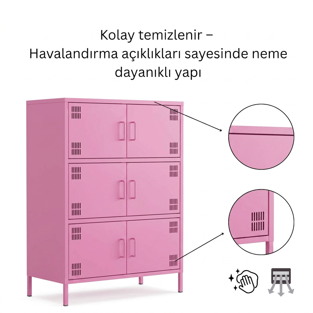 Pera Metal Çok Gözlü Dolap