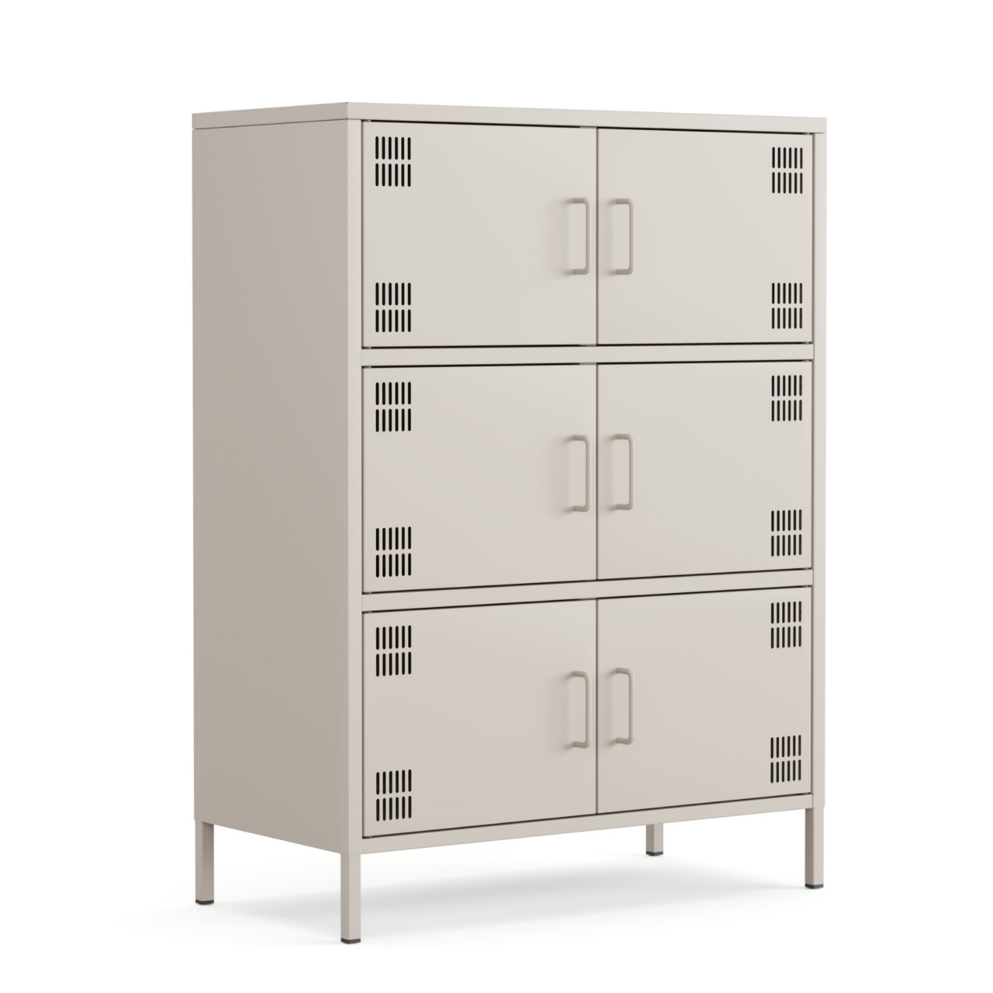 Pera Metal Çok Gözlü Dolap, 6 Kapaklı 80,50 x 40 x 109,50 cm - Bej Rengi