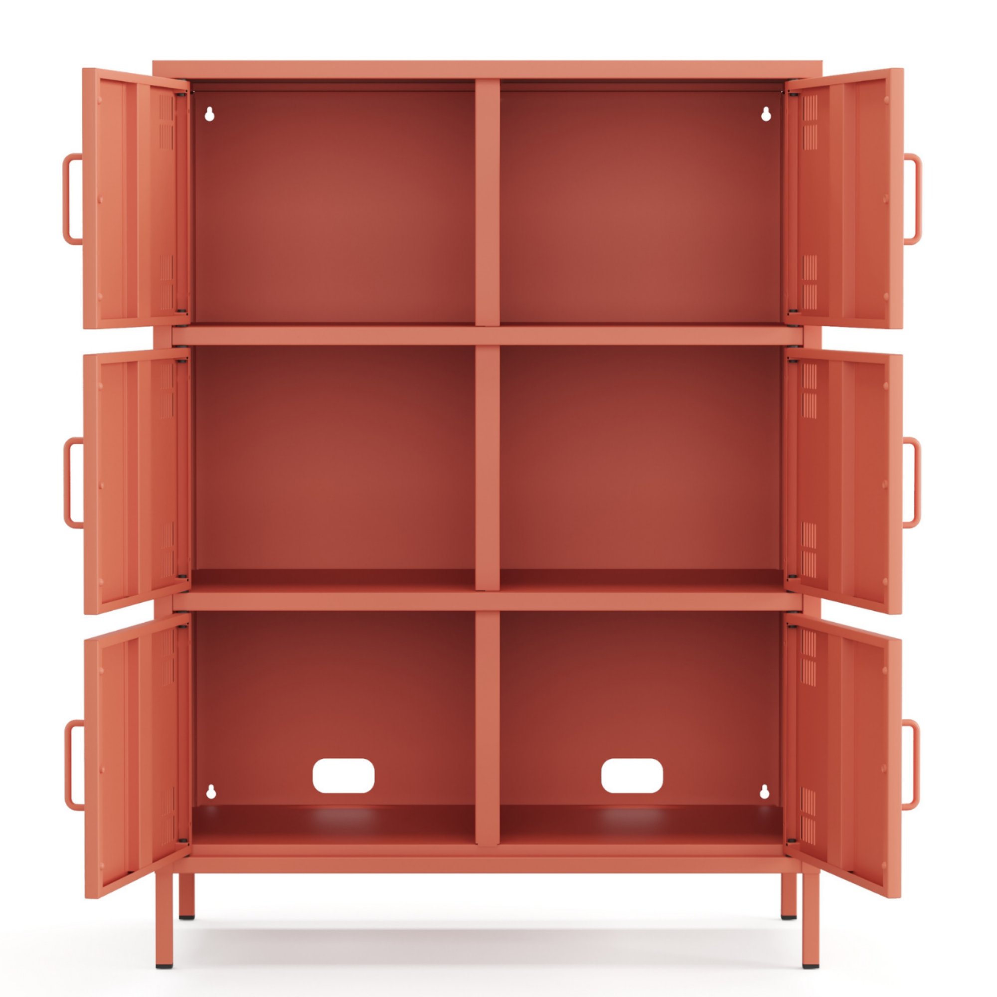 Pera Metal Çok Gözlü Dolap, 6 Kapaklı 80,50 x 40 x 109,50 cm - Ral 3022 Somon