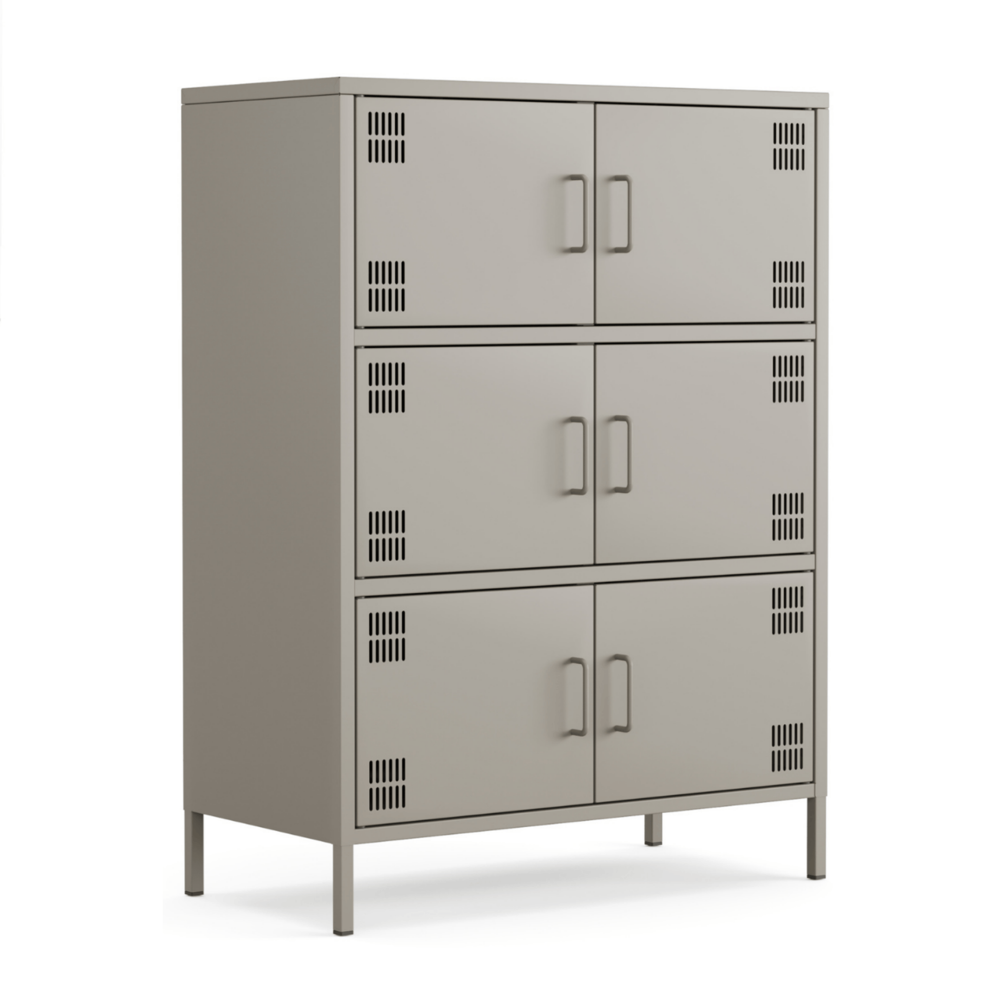 Pera Metal Çok Gözlü Dolap, 6 Kapaklı 80,50 x 40 x 109,50 cm - Ral 7039 Antrasit