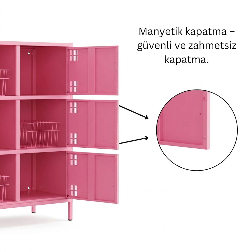 Pera Metal Çok Gözlü Dolap