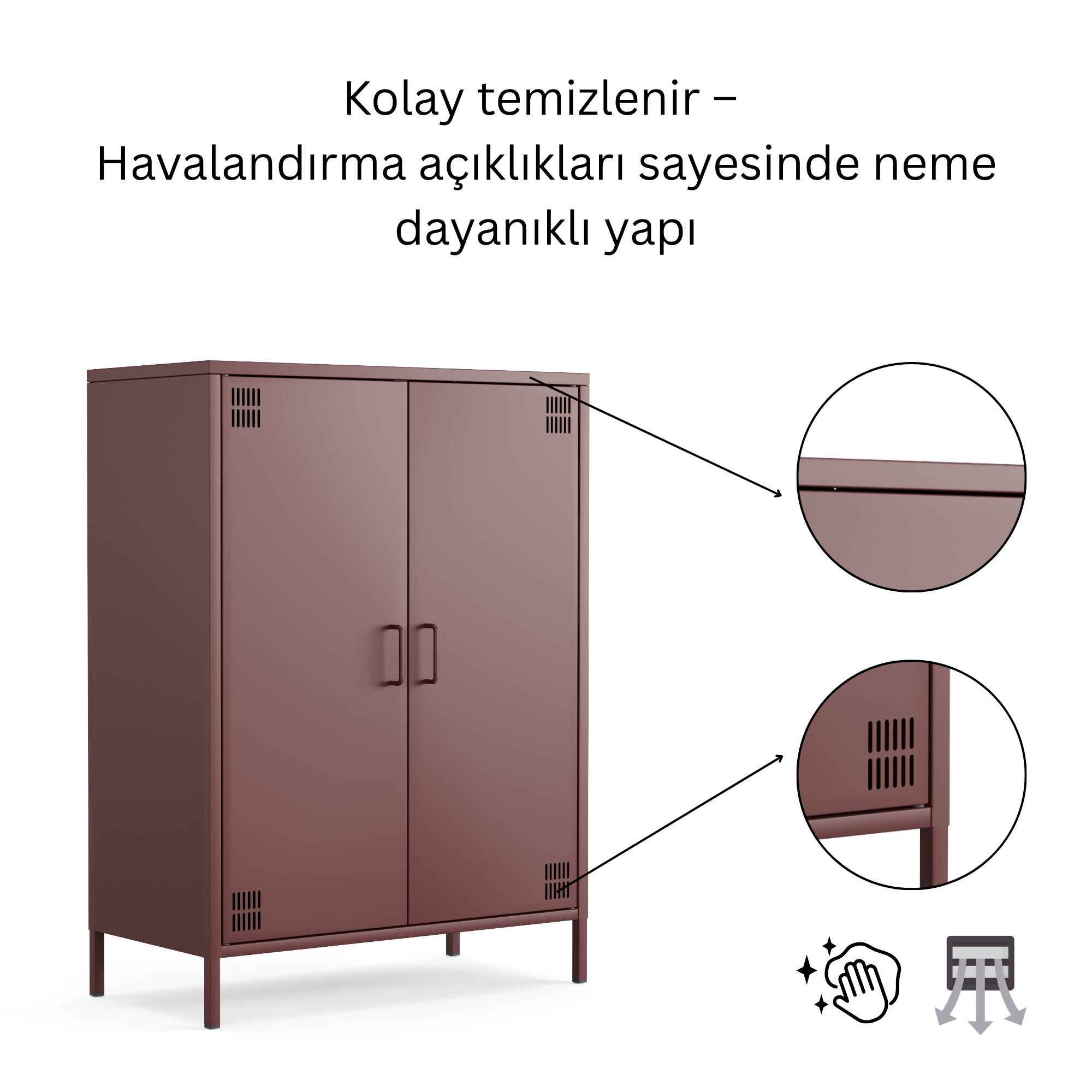 Pera Metal Dolap 2 Kapaklı