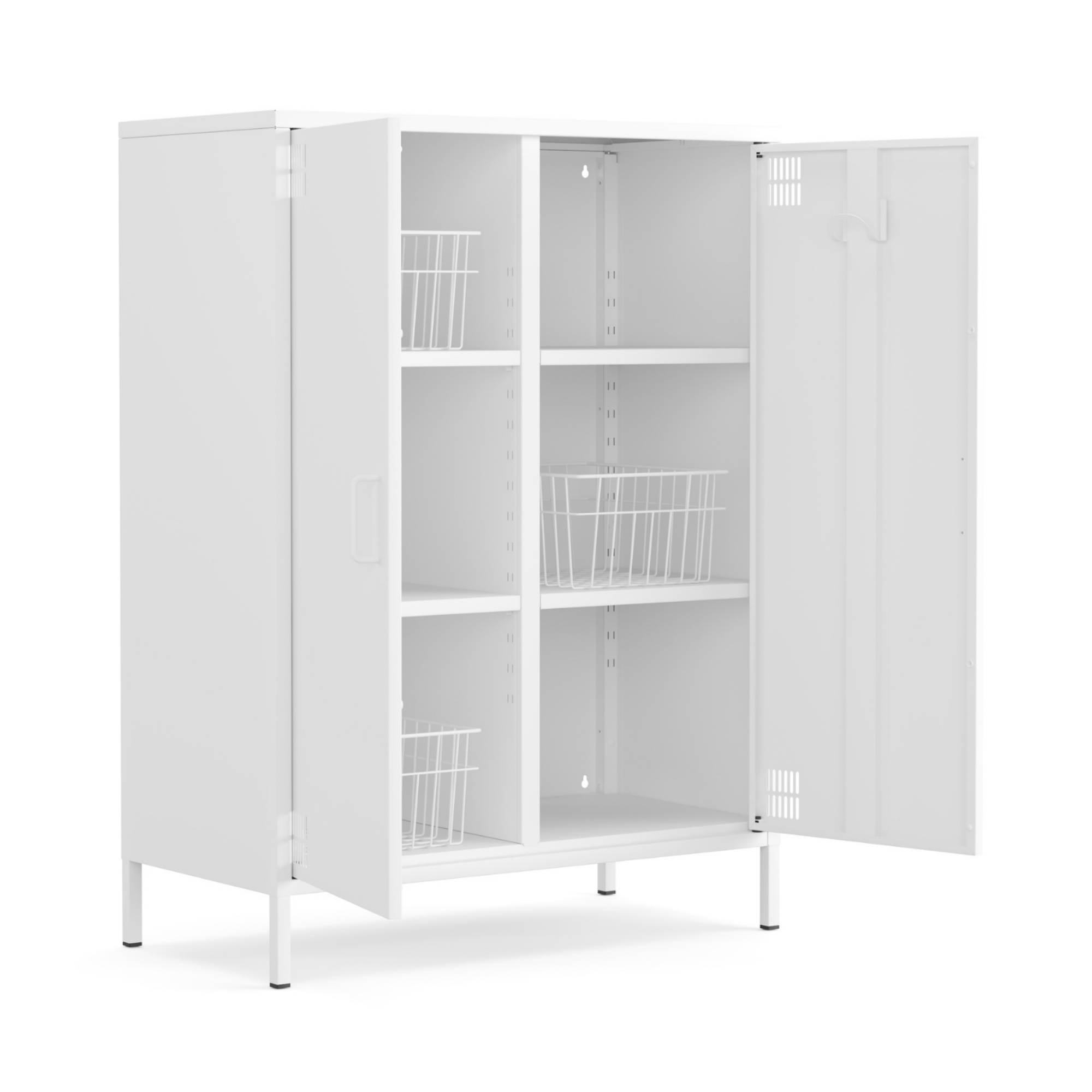 Pera Metal Dolap 2 Kapılı 80,50 x 40 x 109,50 cm - Ral 9016 Beyaz