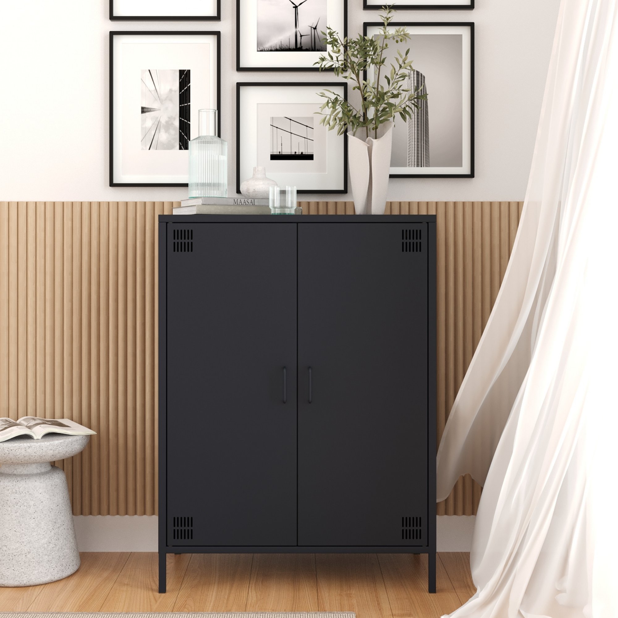 Pera Metal Dolap 2 Kapılı 80,50 x 40 x 109,50 cm - Ral 7016 Antrasit