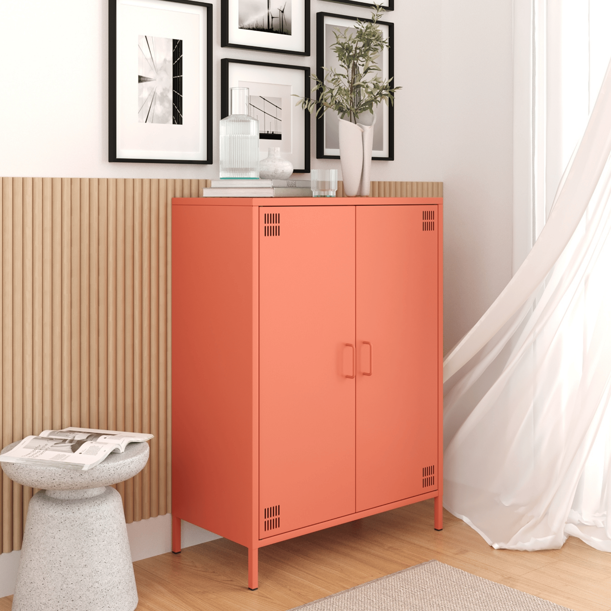 Pera Metal Dolap 2 Kapılı 80,50 x 40 x 109,50 cm - Ral 3022 Somon