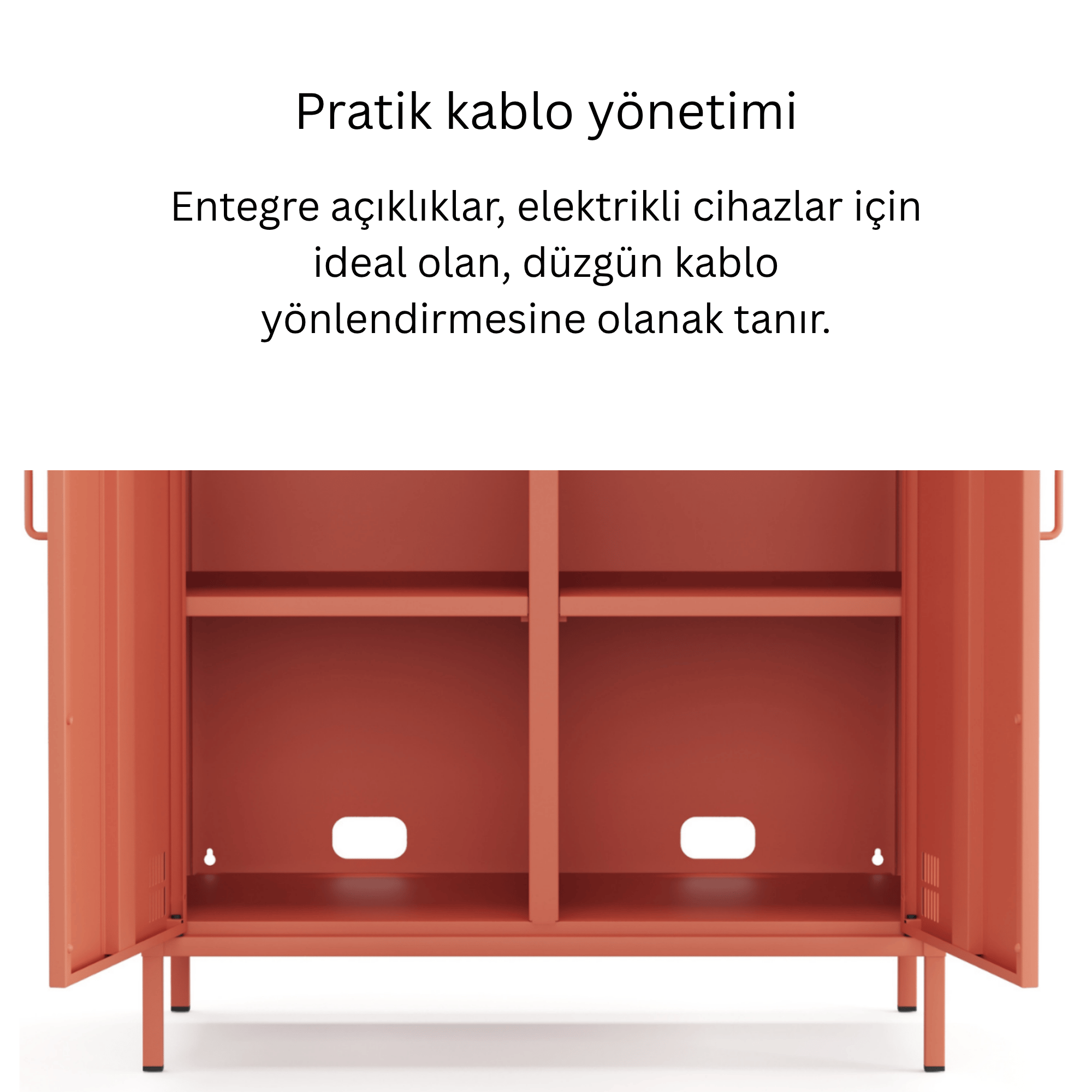 Pera Metal Dolap 2 Kapılı 80,50 x 40 x 109,50 cm - Ral 3022 Somon