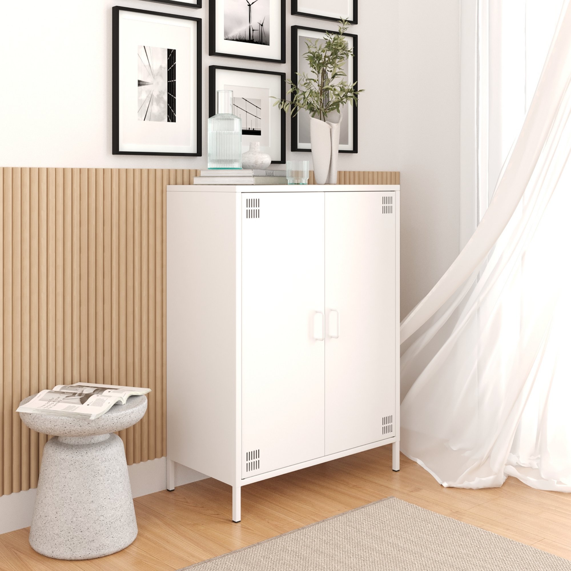 Pera Metal Dolap 2 Kapılı 80,50 x 40 x 109,50 cm - Ral 9016 Beyaz