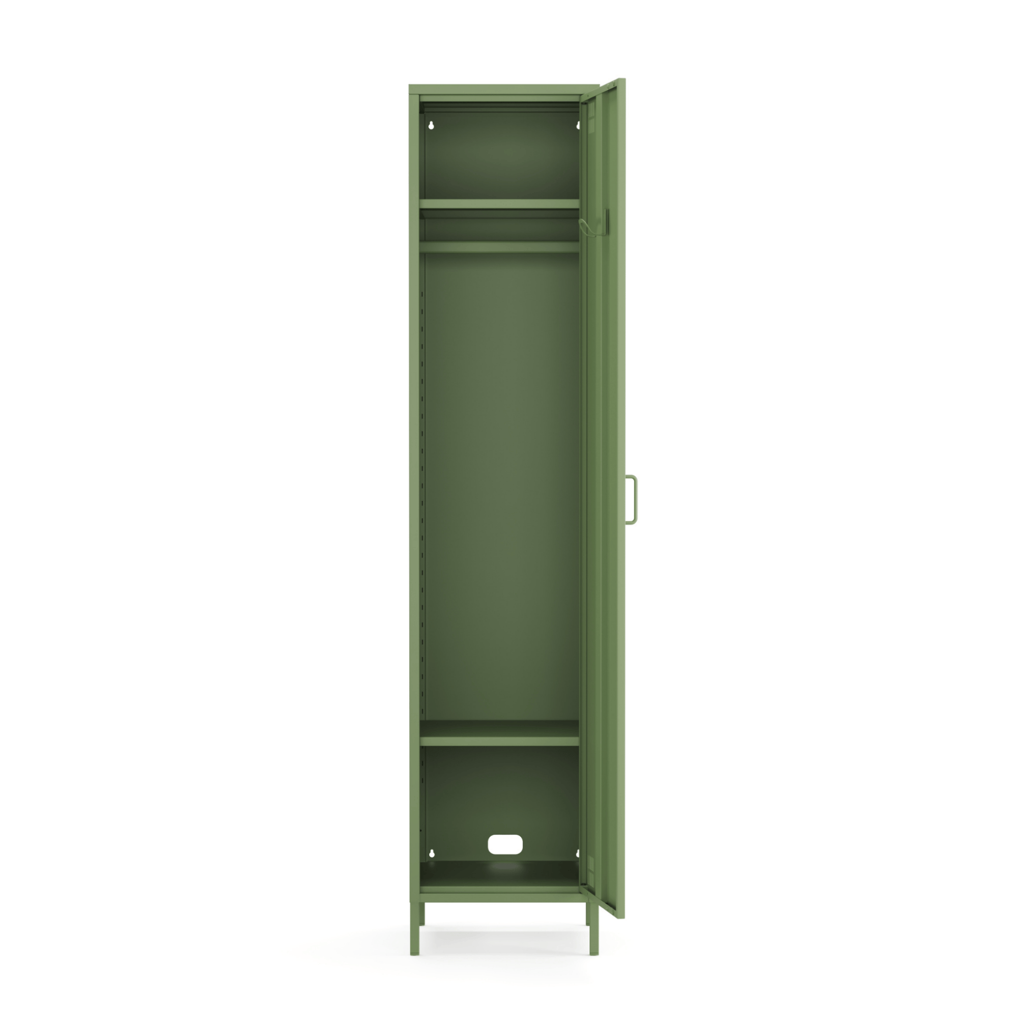 Pera Metal Elbise Dolabı, Soyunma Dolabı, Tek Kapılı, 41,50 x 40 x 189,50 cm - Ral 6011 Yeşil