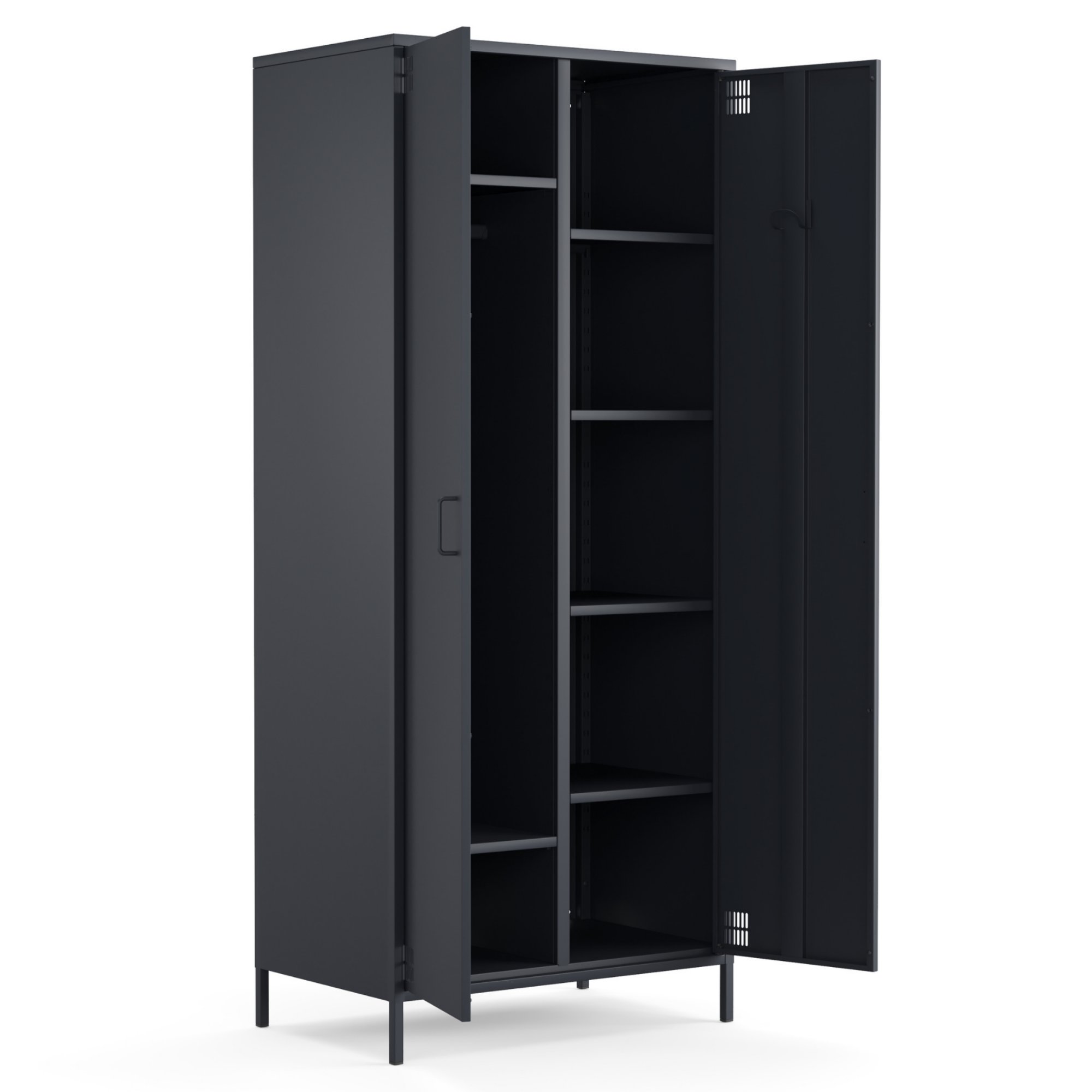 Pera Metal Elbise Dolabı, Soyunma Dolabı, İki Kapılı, 80,50 x 50 x 189,50 cm - Ral 7016 Antrasit