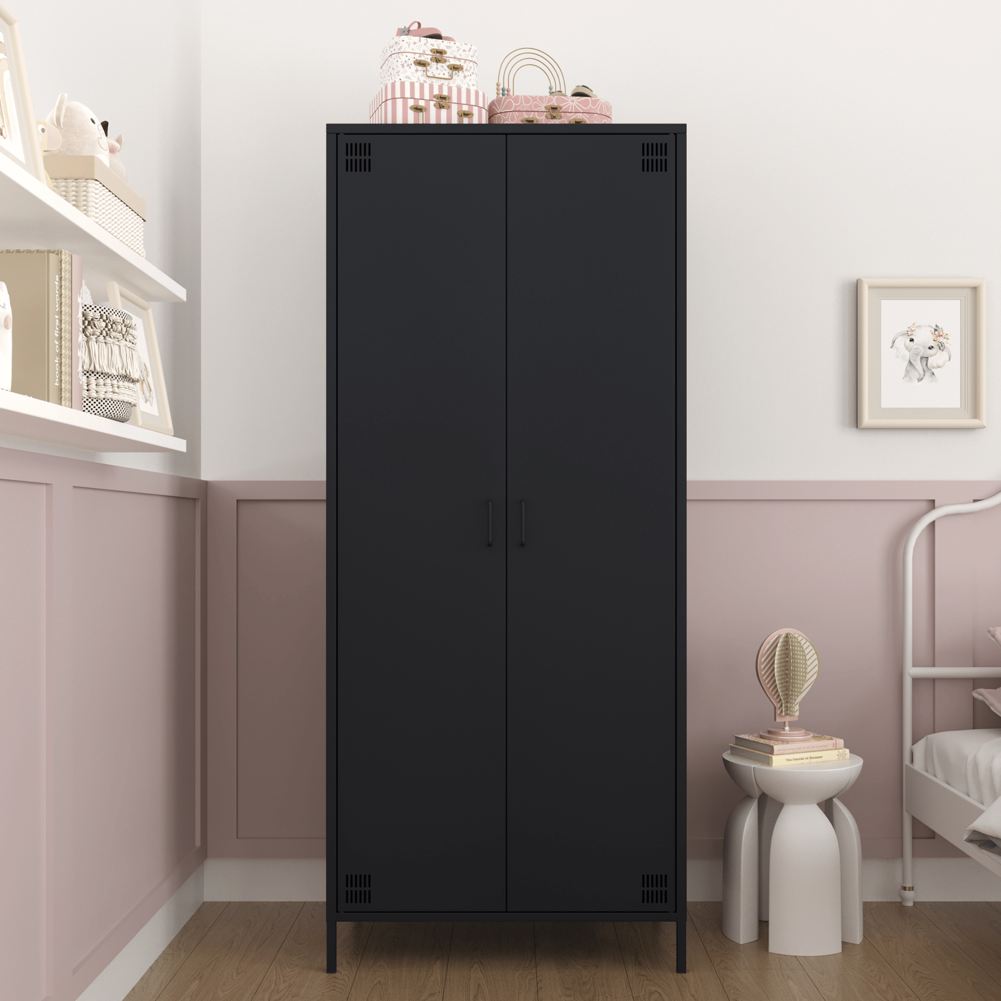 Pera Metal Elbise Dolabı, Soyunma Dolabı, İki Kapılı, 80,50 x 50 x 189,50 cm - Ral 7016 Antrasit