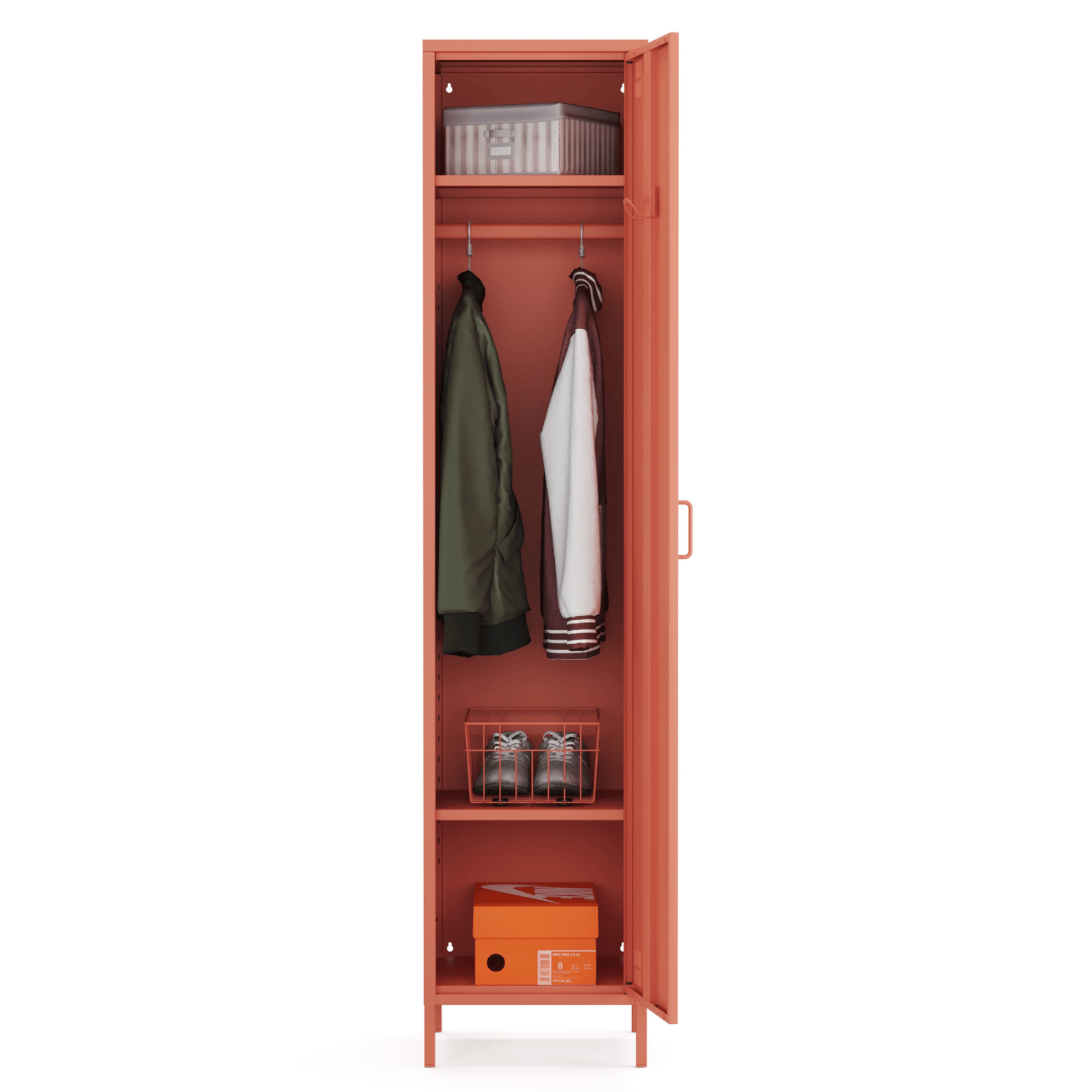 Pera Metal Elbise Dolabı, Soyunma Dolabı, Tek Kapılı, 41,50 x 40 x 189,50 cm - Ral 3022 Somon