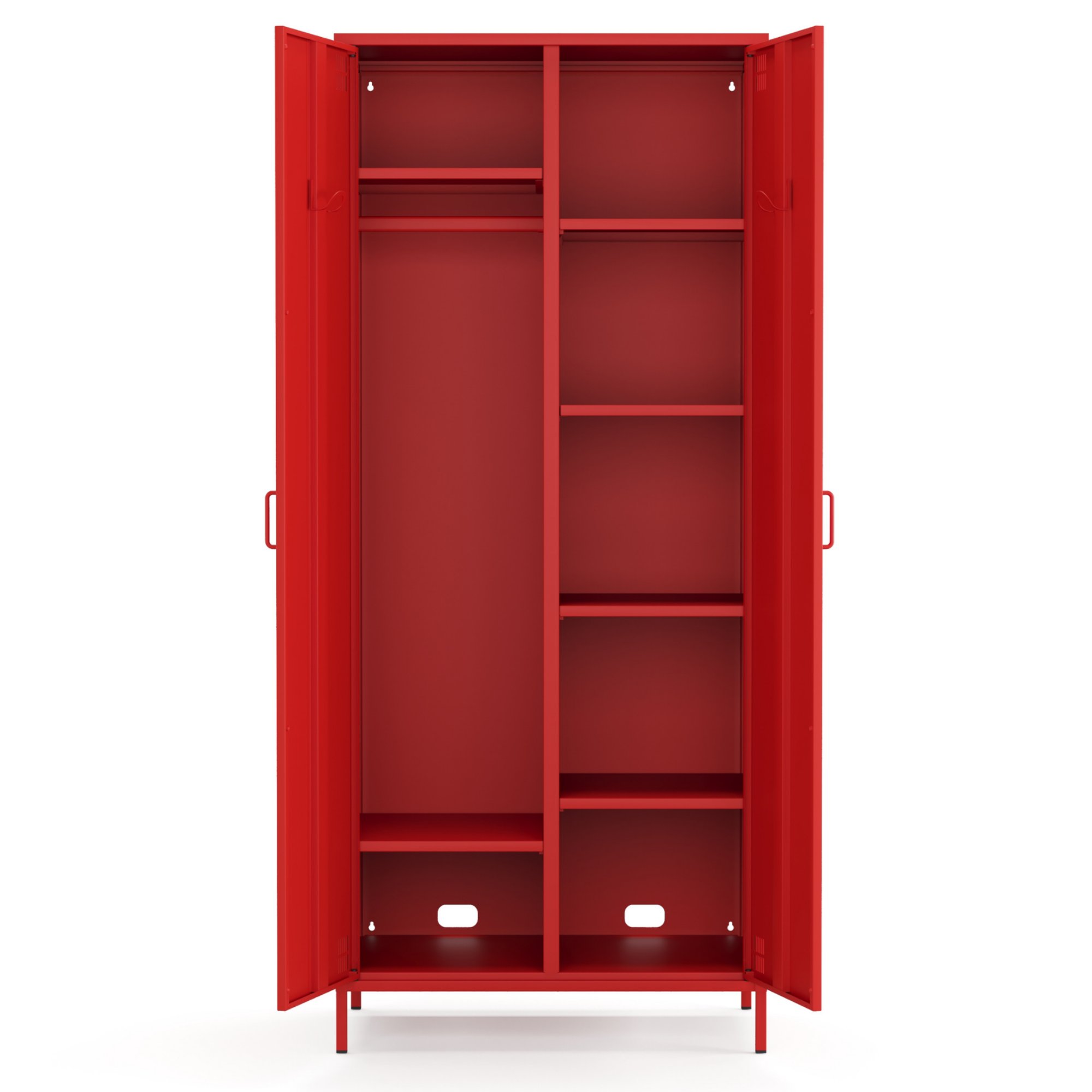 Pera Metal Elbise Dolabı, Soyunma Dolabı, İki Kapılı, 80,50 x 50 x 189,50 cm - Ral 3020 Kırmızı